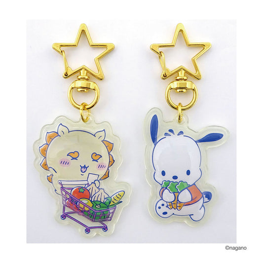 ちいかわ×サンリオキャラクターズ ぷっくりったいペアキーホルダー（シーサー×ポチャッコ）