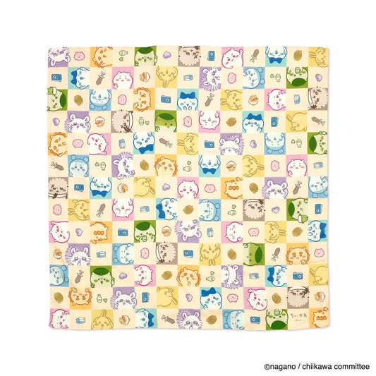 Chiikawa Water Repellent Furoshiki (Checkered Pattern)