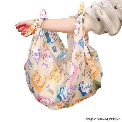 Chiikawa Water Repellent Furoshiki (Checkered Pattern)