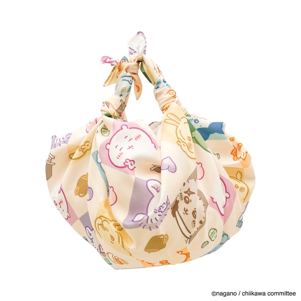 Chiikawa Water Repellent Furoshiki (Checkered Pattern)