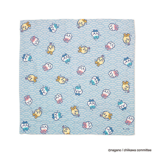 Chiikawa Water Repellent Furoshiki (Seigaiha Wave Pattern)