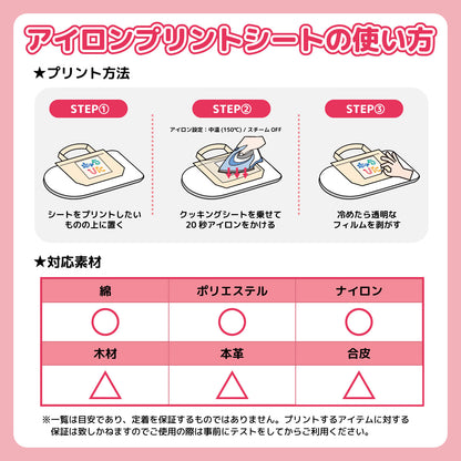 ちいかわ キャラぴた アイロンプリントシート①はがき2