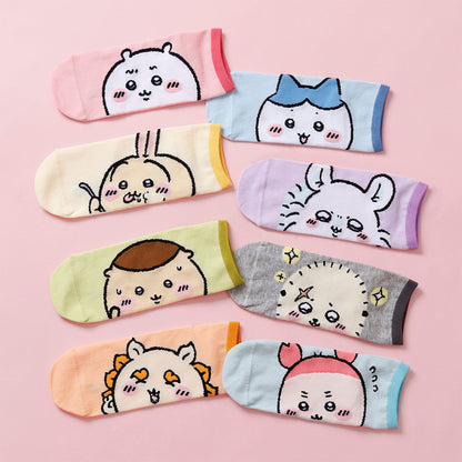 ちいかわ クルーソックス ちいかわアップ ライトピンク