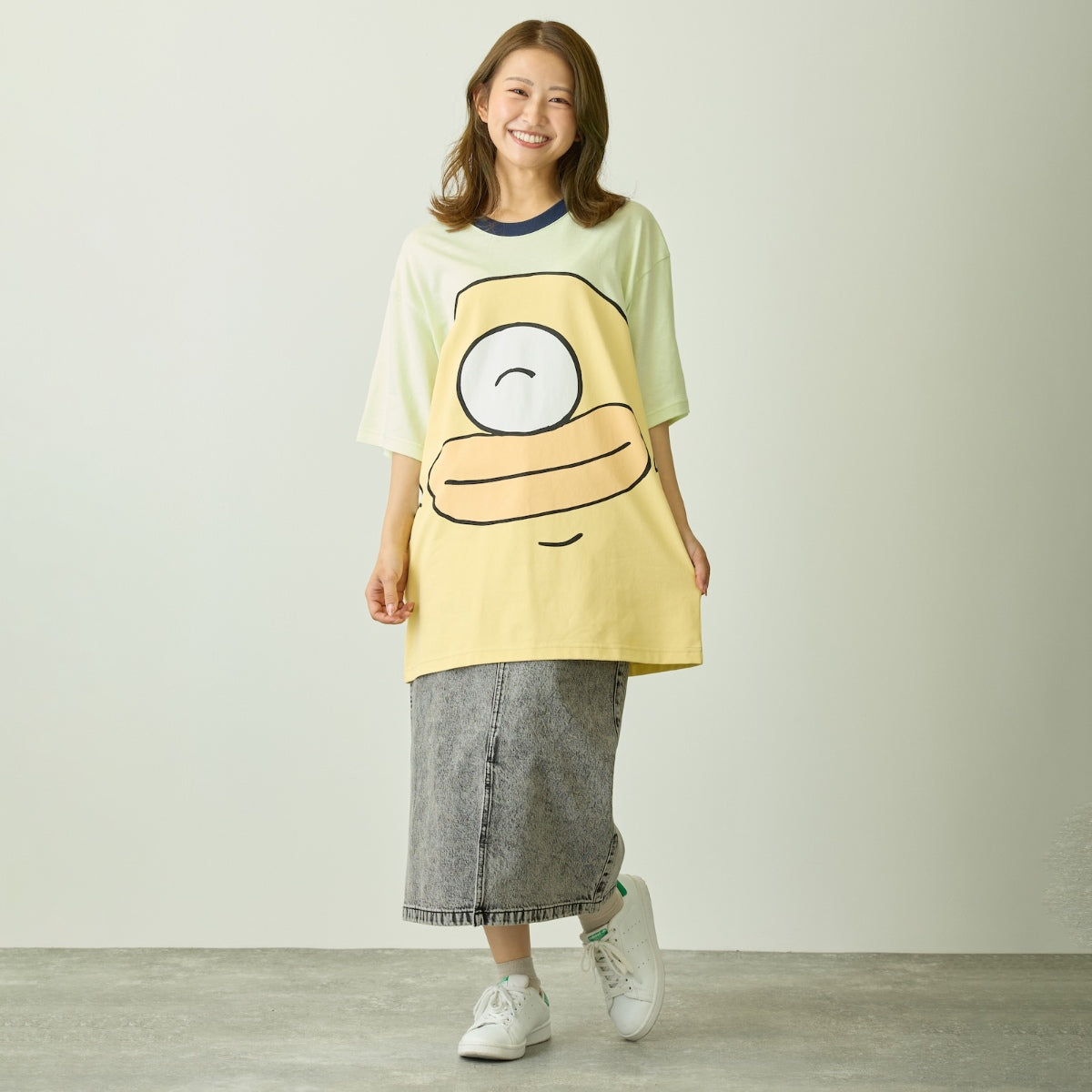 ちいかわ ちいかわパーク Tシャツ ビッグキャラクター オデ ライトグリーン