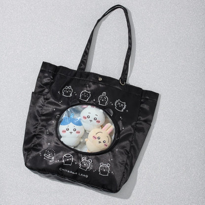 ちいかわ ちいかわらんど トートバッグ ちいかわおかおポケット ブラック