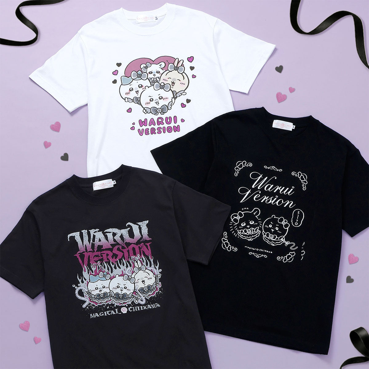ちいかわ まじかるちいかわ Tシャツ 悪いバージョンだ ちいかわとモモンガ ブラック