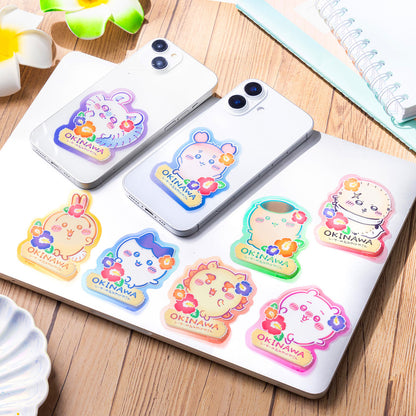 ちいかわ シーサーのおみやげやさん スマホに貼れるサイズのクリアステッカー（くりまんじゅう）