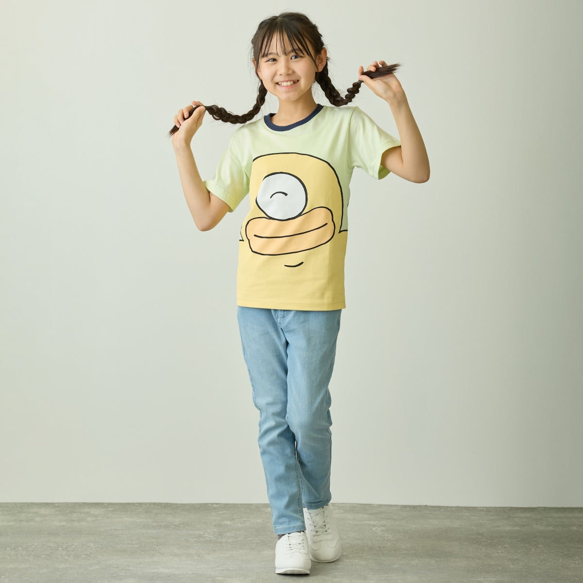 ちいかわ ちいかわパーク キッズTシャツ ビッグキャラクター オデ ライトグリーン