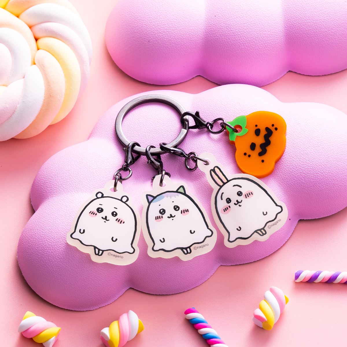 ちいかわ ちいかわパーク おばけな3連蓄光アクリルチャーム