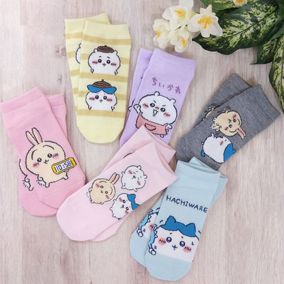 Chiikawa Mesh Sneaker-Length Socks (Hachiware Usagi) for Women