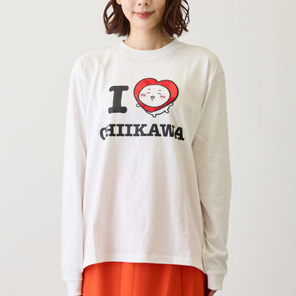 ちいかわ 長袖Tシャツ I LOVE CHIIKAWA ホワイト