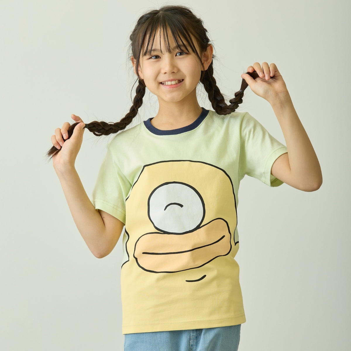 ちいかわ ちいかわパーク キッズTシャツ ビッグキャラクター オデ ライトグリーン