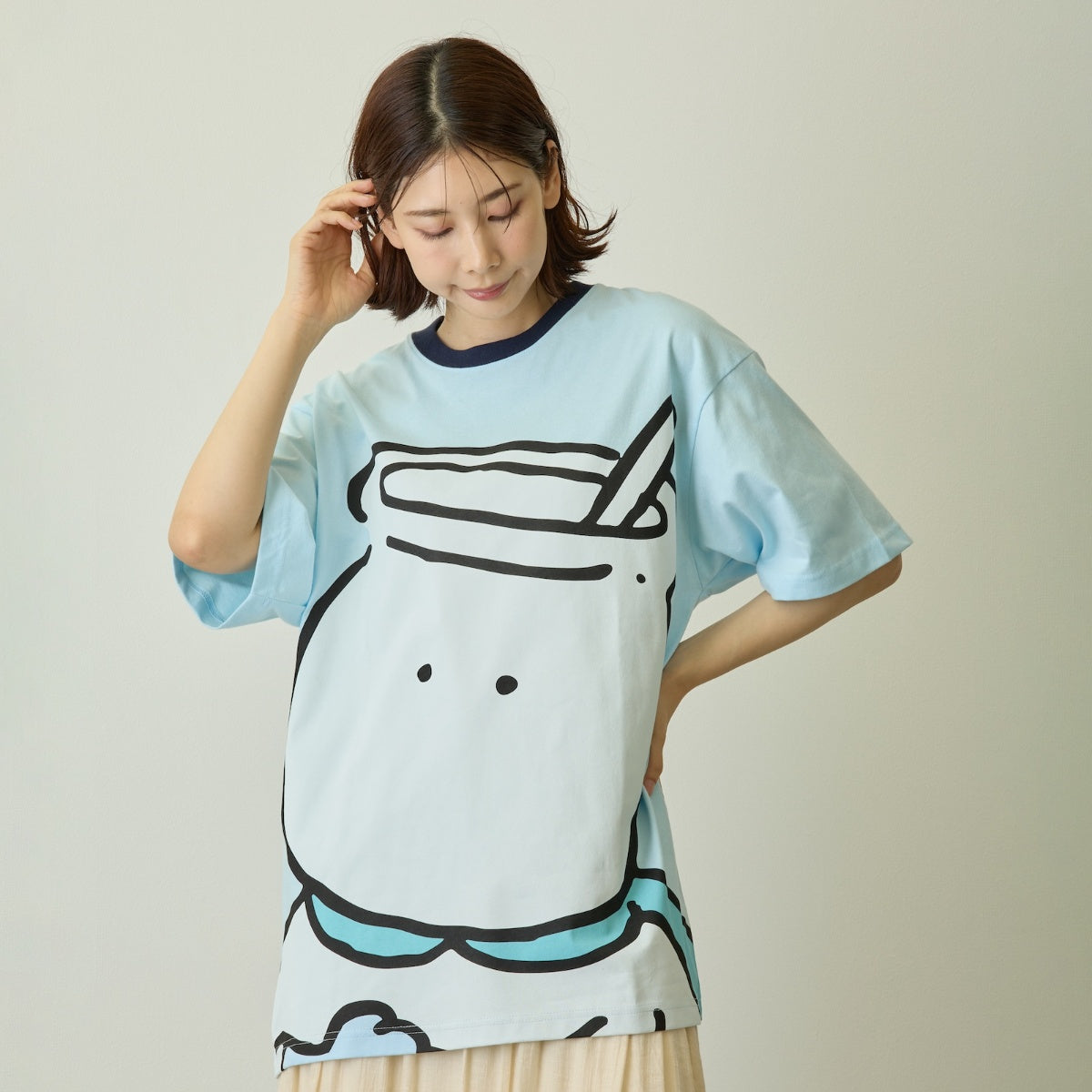 ちいかわ ちいかわパーク Tシャツ ビッグキャラクター むちゃうマン サックス