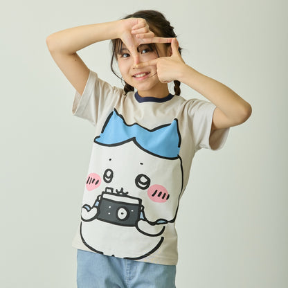 ちいかわ ちいかわパーク キッズTシャツ ビッグキャラクター ハチワレ グレー