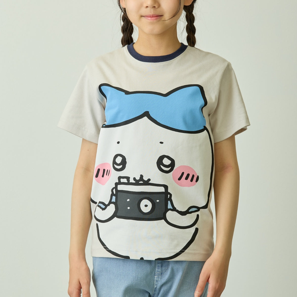 ちいかわ ちいかわパーク キッズTシャツ ビッグキャラクター ハチワレ グレー