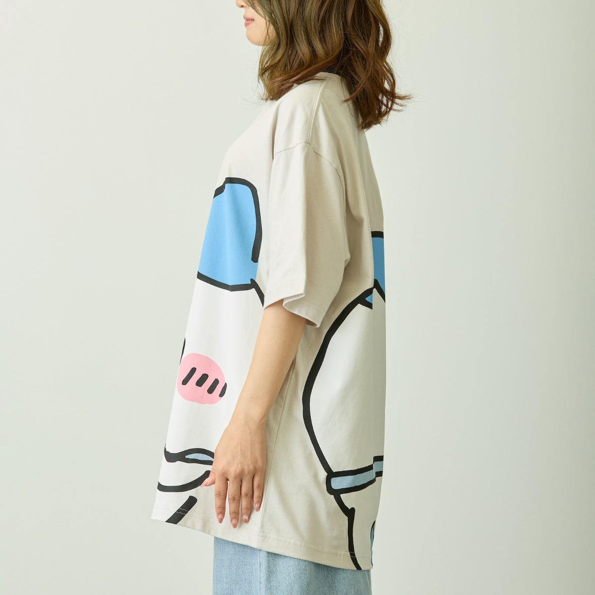 ちいかわ ちいかわパーク Tシャツ ビッグキャラクター ハチワレ グレー