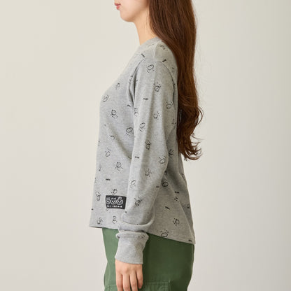 ちいかわ ワッフル長袖Tシャツ プカー グレー
