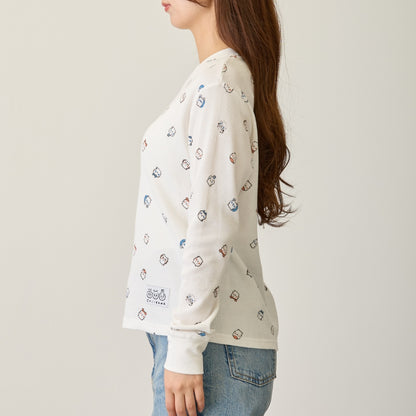 ちいかわ ワッフル長袖Tシャツ 小さいの ホワイト