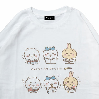 치이카와 관광 빅 실루엣 L/S T셔츠 방에서 보내는 시간 (화이트)