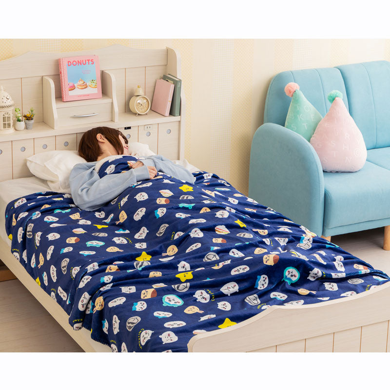 Chiikawa Warm Large Blanket (Navy)