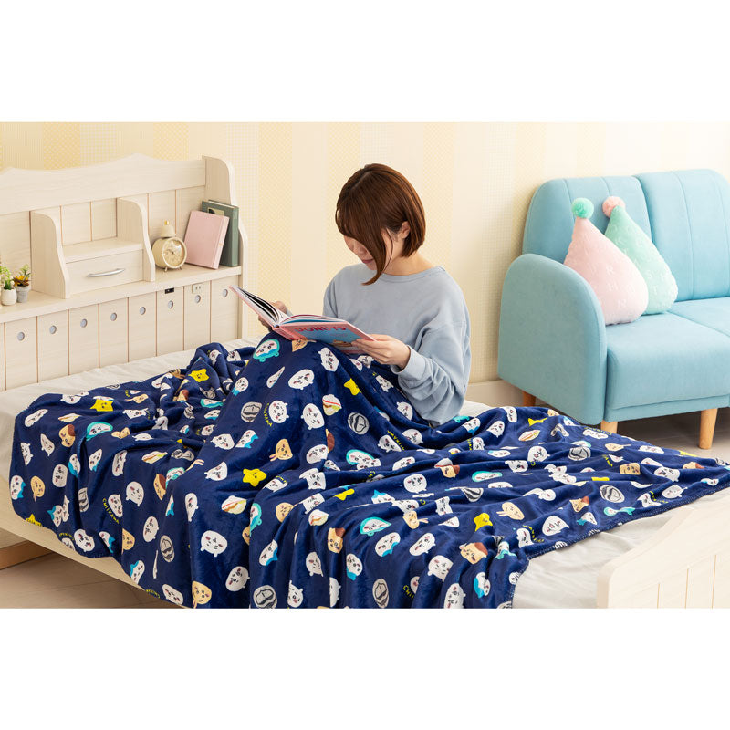 Chiikawa Warm Large Blanket (Navy)
