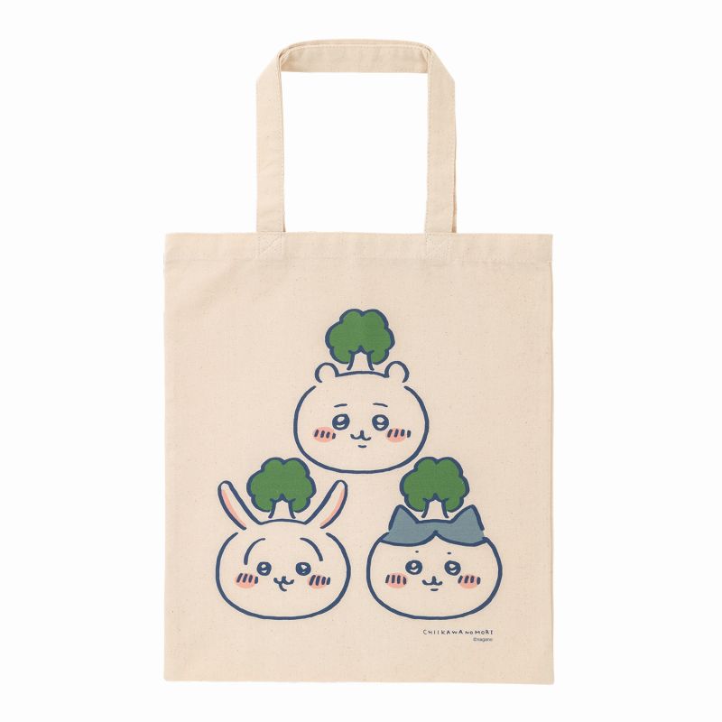 치이카와 치이카와의 숲 평평한 큰 토트백