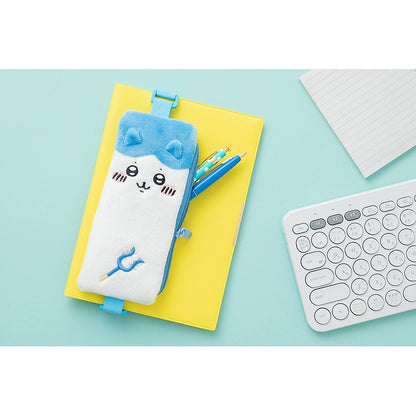 Chiikawa Flat Plush Pen Pouch (With Rubber Band for Attachment to Planner, etc.) (Hachiware)