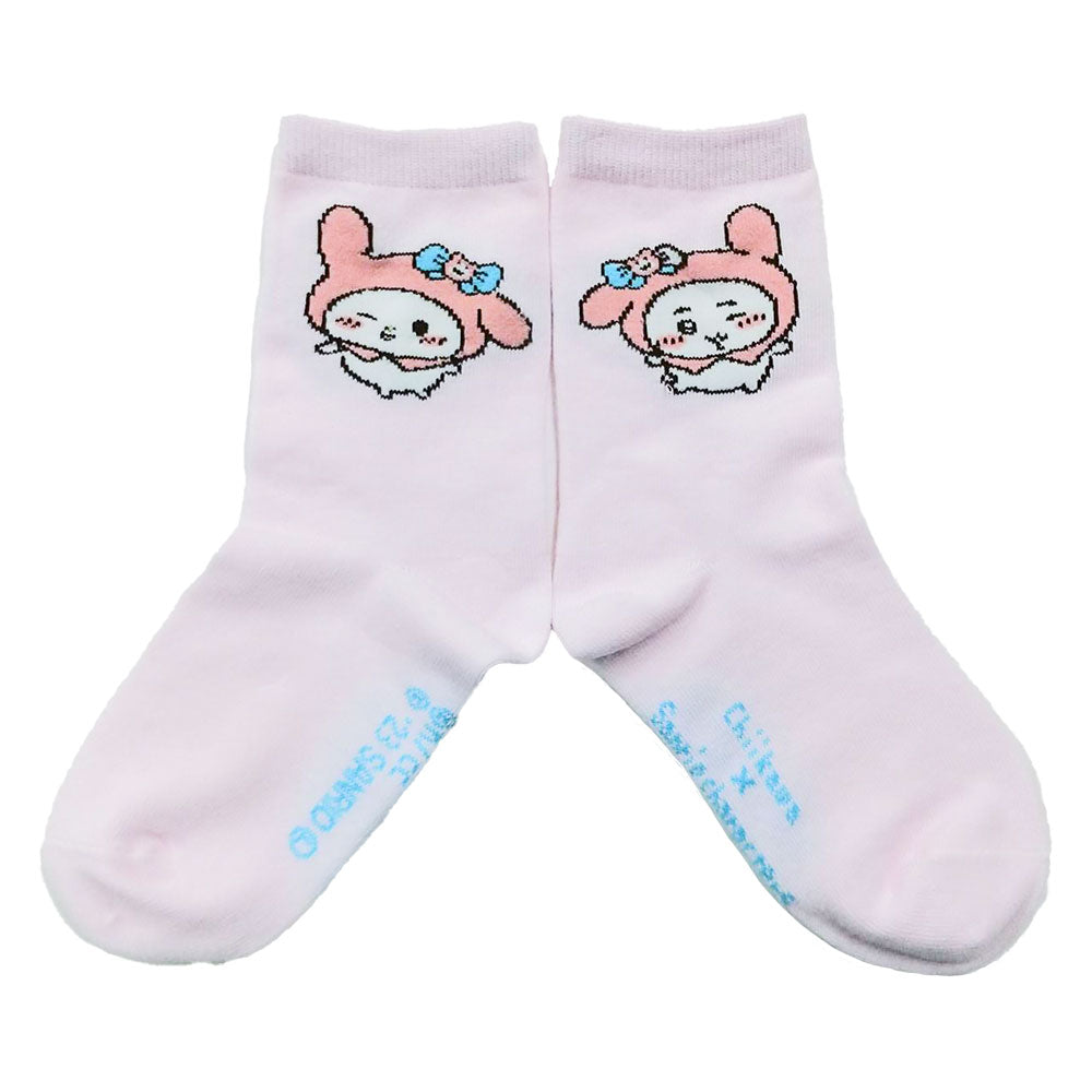 ちいかわ×サンリオキャラクターズ クルーソックス（ちいかわ＆マイメロディ） キッズ用