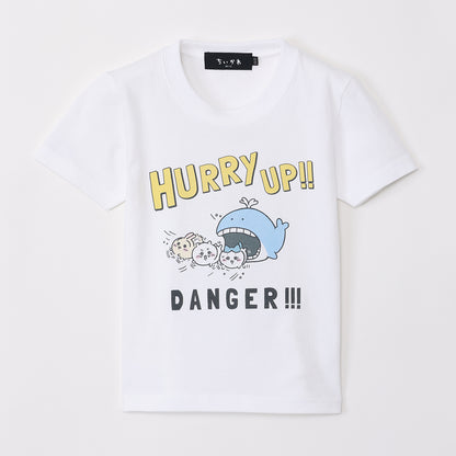ちいかわ水族館 キッズTシャツ ハリーアップ ホワイト（カメミラー付）