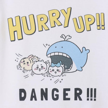ちいかわ水族館 キッズTシャツ ハリーアップ ホワイト（カメミラー付）