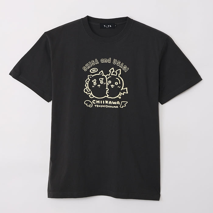 ちいかわ てんし♡あくま Tシャツ（うさぎ＆シーサー スミ）
