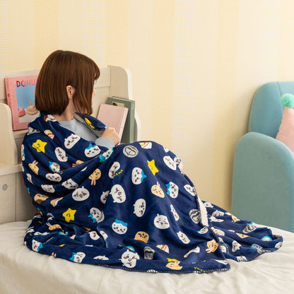 Chiikawa Warm Large Blanket (Navy)