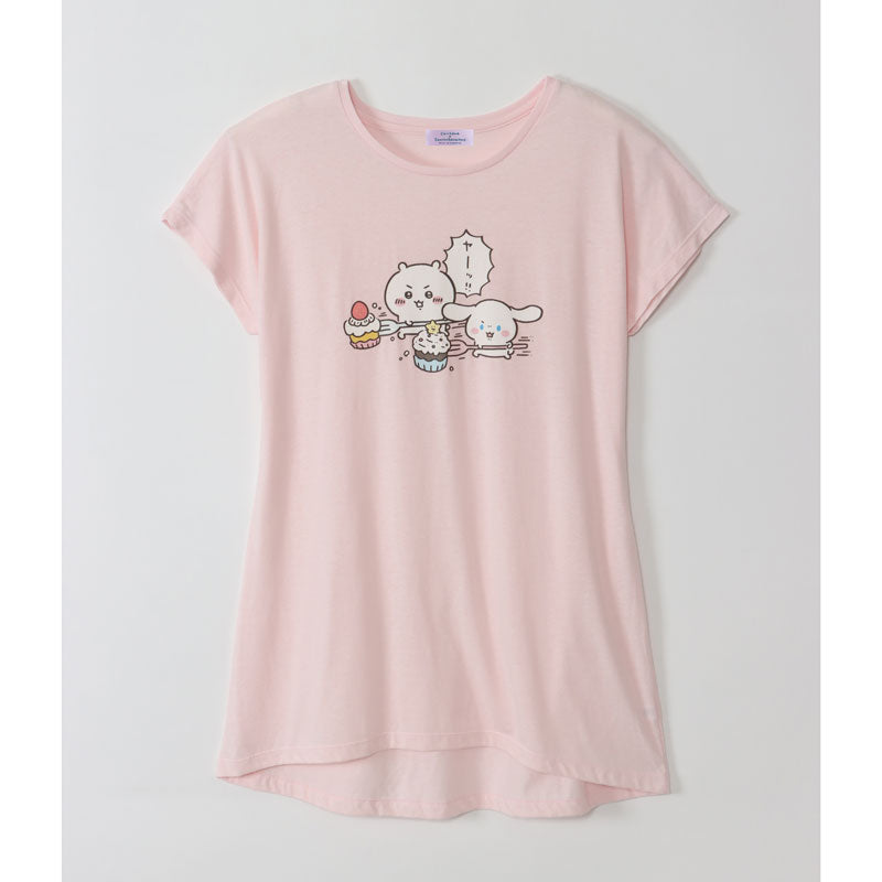 ちいかわ×サンリオキャラクターズ ドルマンワンピ ちいかわ×シナモロール ピンク FREE