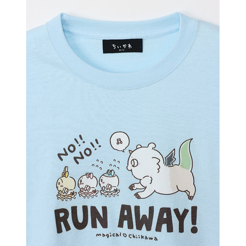 매지컬 치이카와 티셔츠 RUN AWAY 라이트 블루