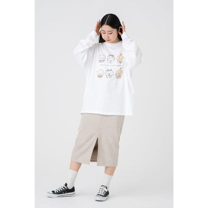 치이카와 관광 빅 실루엣 L/S T셔츠 방에서 보내는 시간 (화이트)