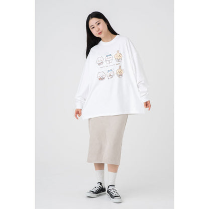 치이카와 관광 빅 실루엣 L/S T셔츠 방에서 보내는 시간 (화이트)